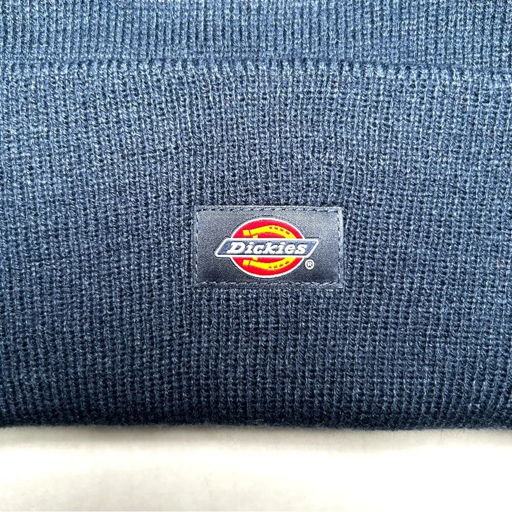 NWT Dickies Men’s Acrylic Cuffed Beanie Hat Navy Blue - Picture 2 of 4